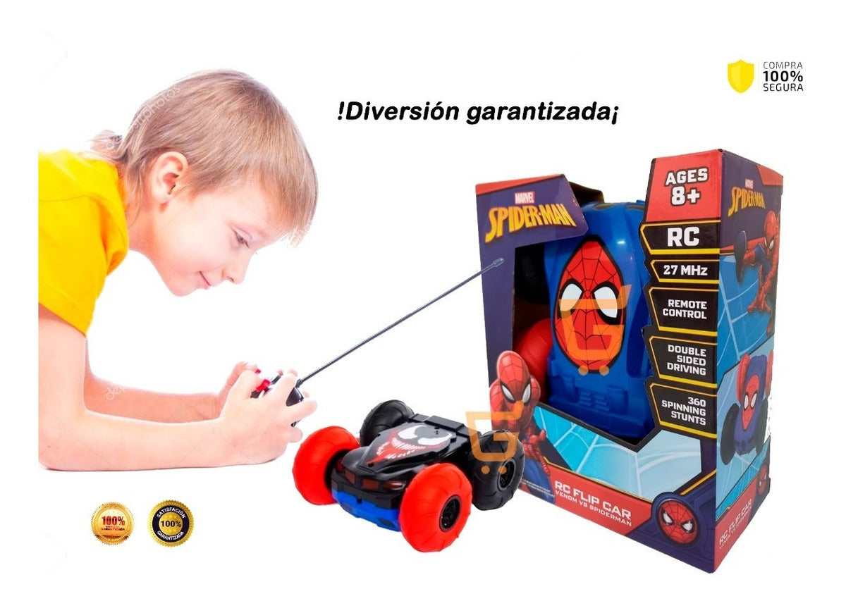 🕷️ Carro Control Remoto Venom Vs Spiderman Doble Cara🏎️