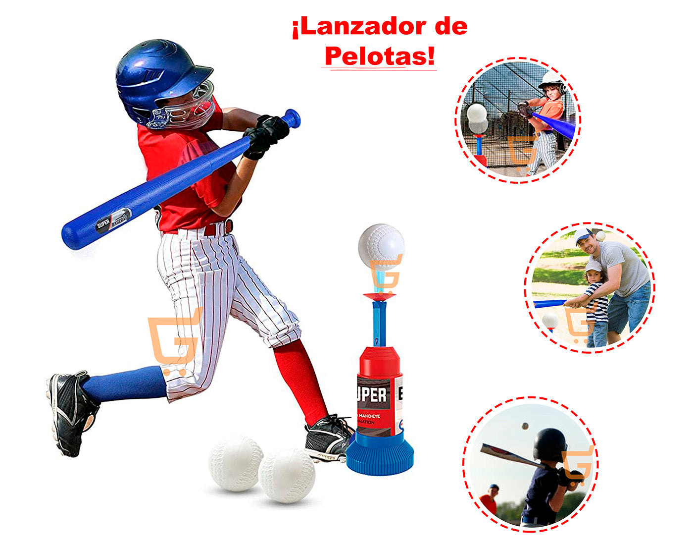 ⚾ Set De Baseball Beisbol Infantil Bate Pelotas Y Lanzador 🏏