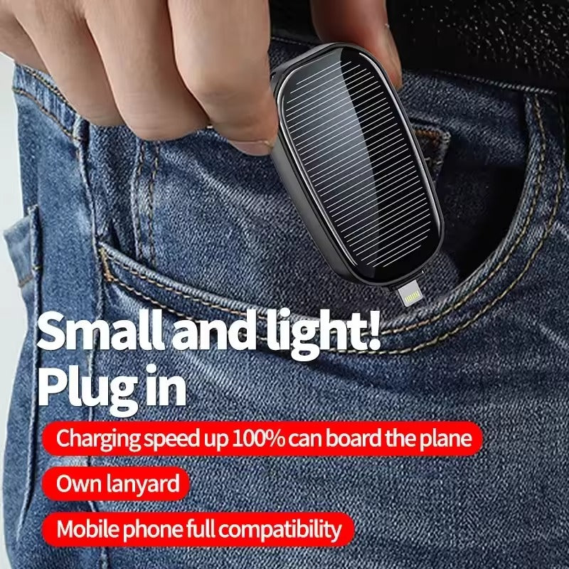 SOLARKEY™ - ⚡ Mini Power Bank Solar – Carga portátil sin pagar más electricidad - Tipo C