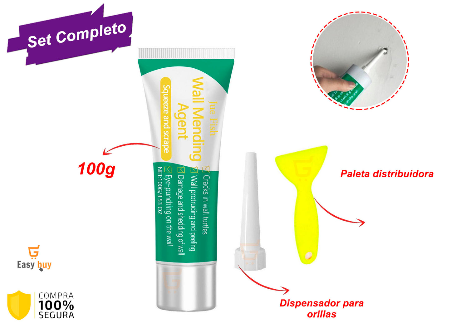 PASTA RESANADORA - REPARA RAYONES, AGUJEROS, GRIETAS, ETC. 🏠🪄 ¡Efecto instantáneo! PAGA 1️⃣ LLEVA 2️⃣
