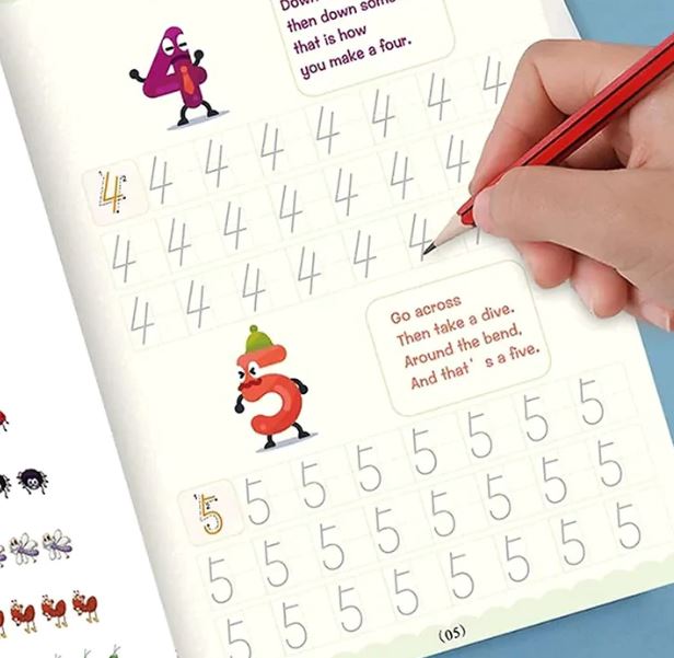 Set Cuadernos Mágicos 4 Libros - Para Caligrafía, manejo de lápiz y refuerzo de escritura