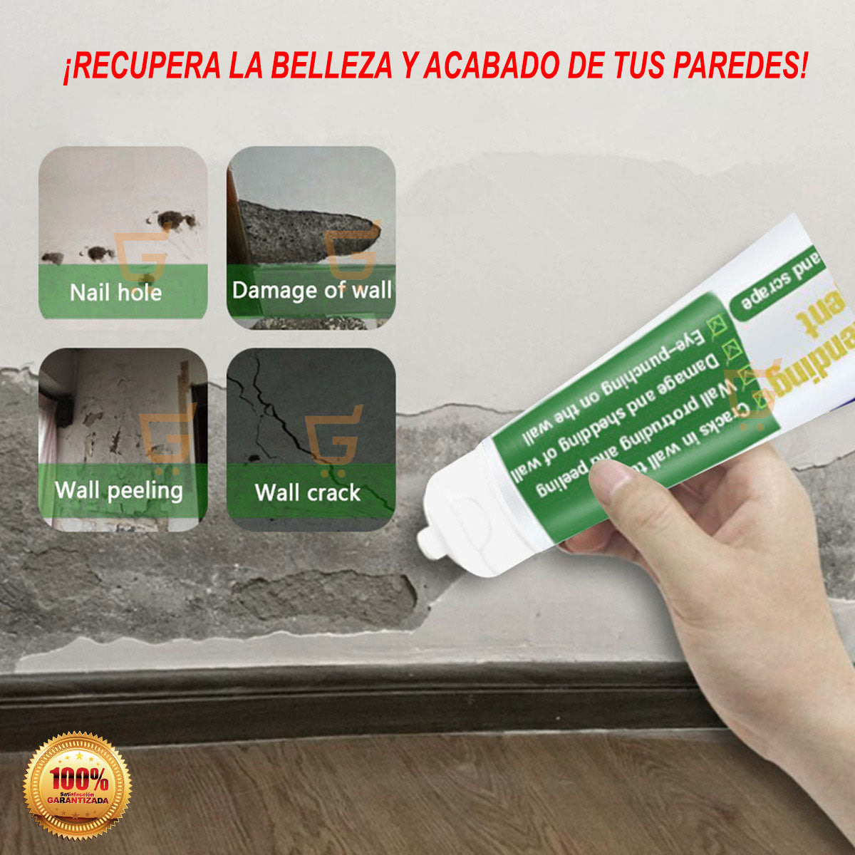 PASTA RESANADORA - REPARA RAYONES, AGUJEROS, GRIETAS, ETC. 🏠🪄 ¡Efecto instantáneo! PAGA 1️⃣ LLEVA 2️⃣