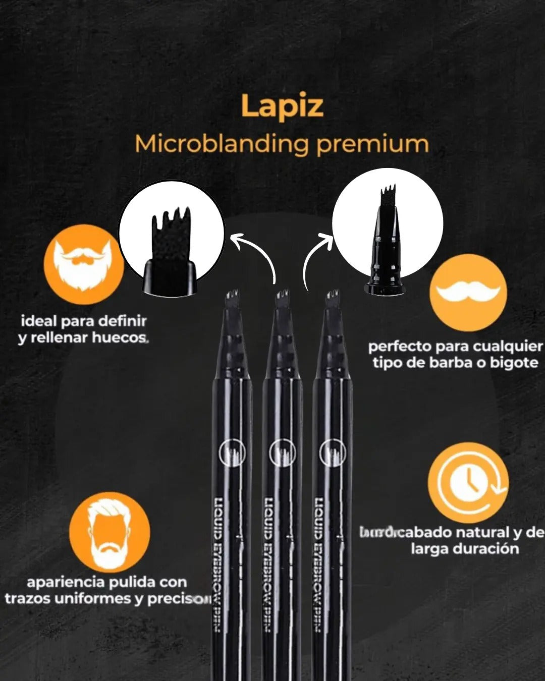 LÁPIZ DE BARBA:🧔🏻‍♂️ Rellena, Define y Logra un Look Perfecto al Instante + OBSEQUIO🎁