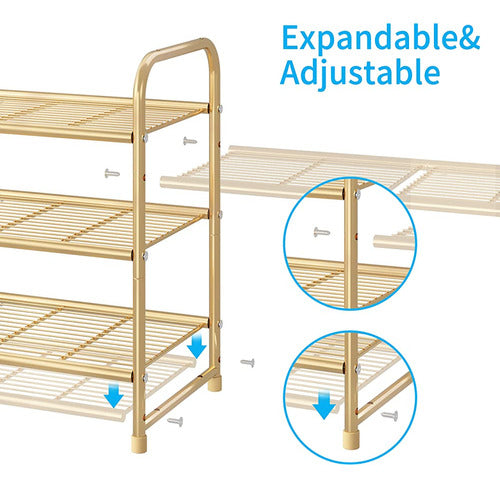 Zapatero Apilable Simple De Tendencia De 3 Niveles, Organiza