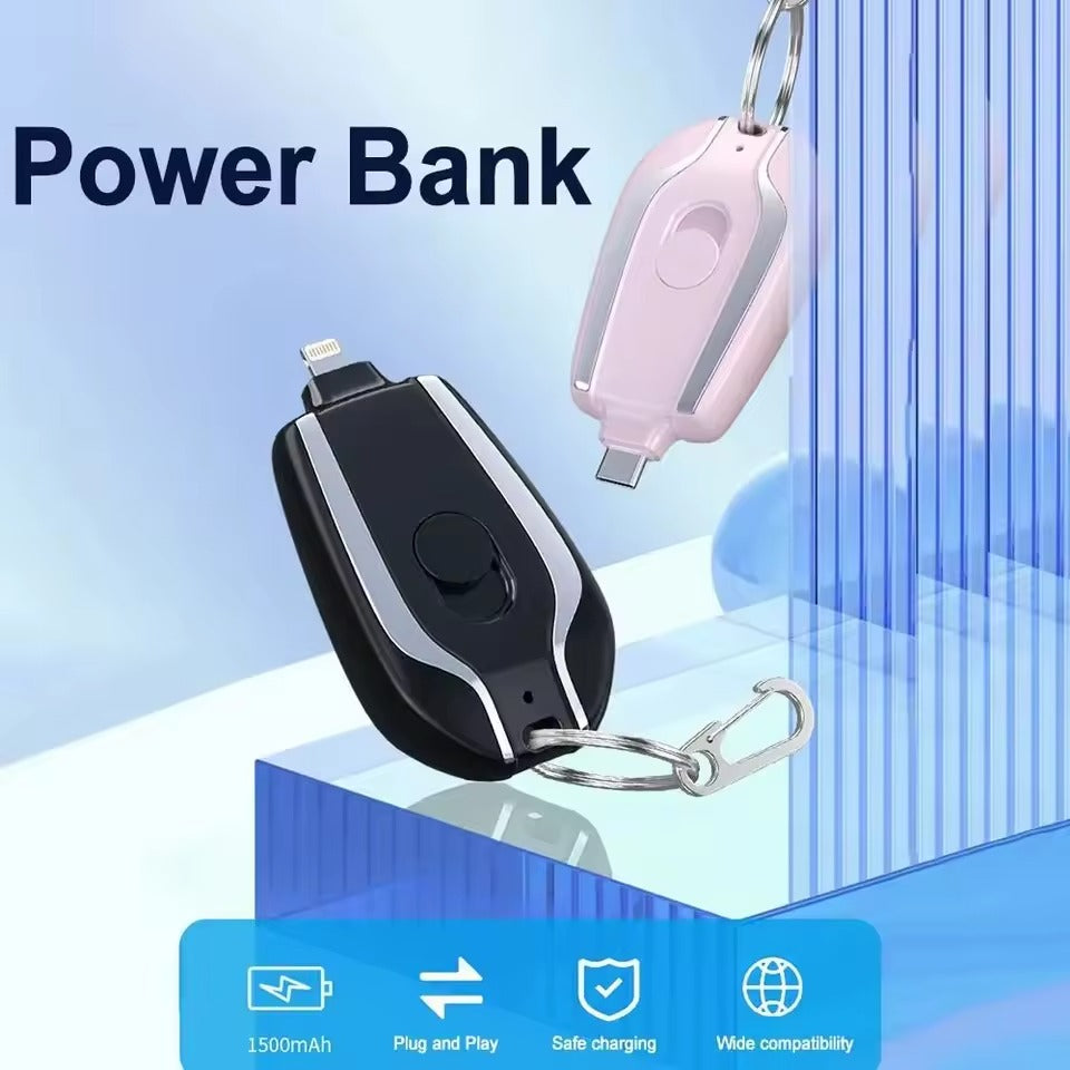 🔋 Mini Power Bank Llavero – Carga de Emergencia Siempre Contigo